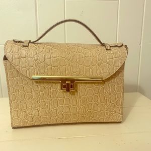 Maddelena Scanu Croc Embossed  Leather Bag